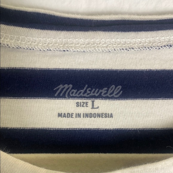 Madewell Striped Navy and White T-Shirt - Picture 3 of 6